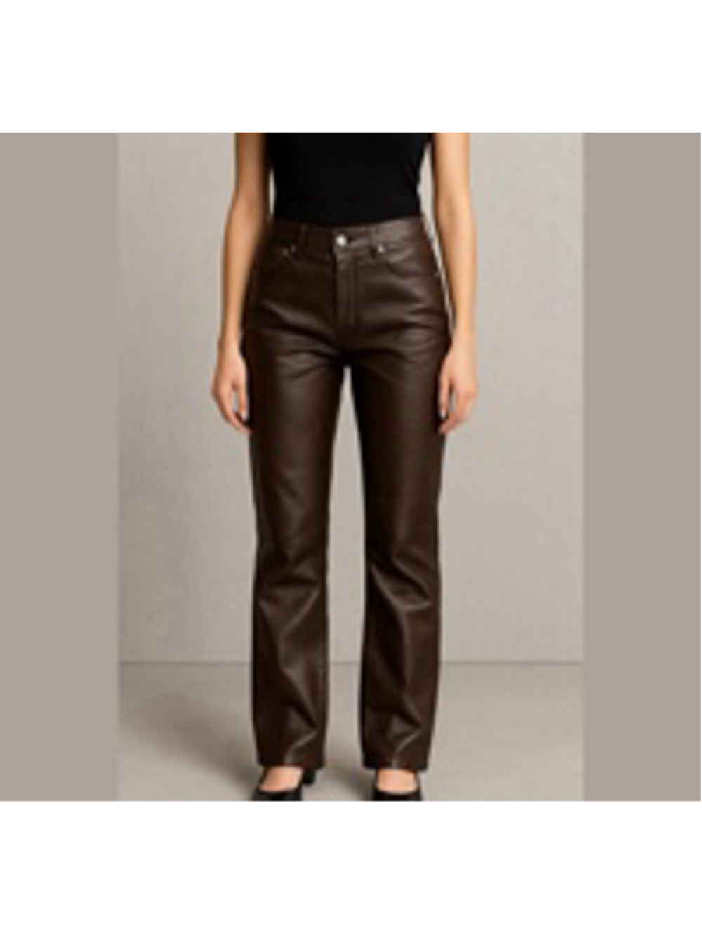 Newport News Brown genuine leather pants women’s size 8